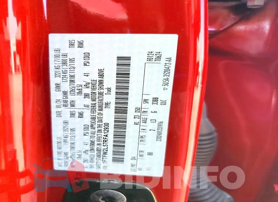 1FTFW2L57RFA12930 Photo# 12