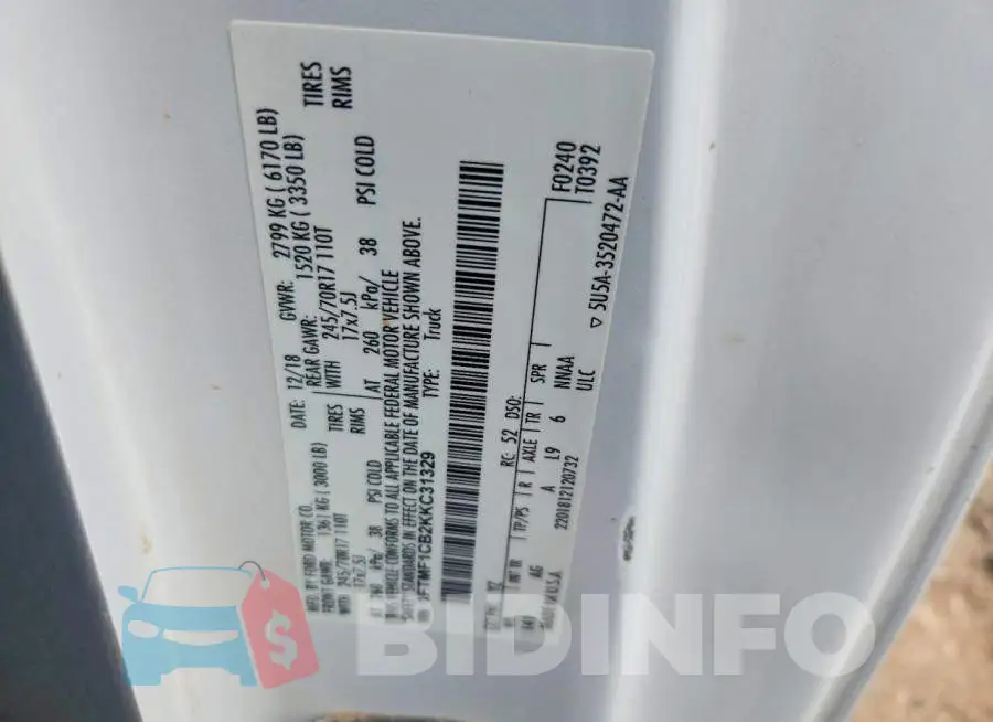 1FTMF1CB2KKC31329 Photo# 13