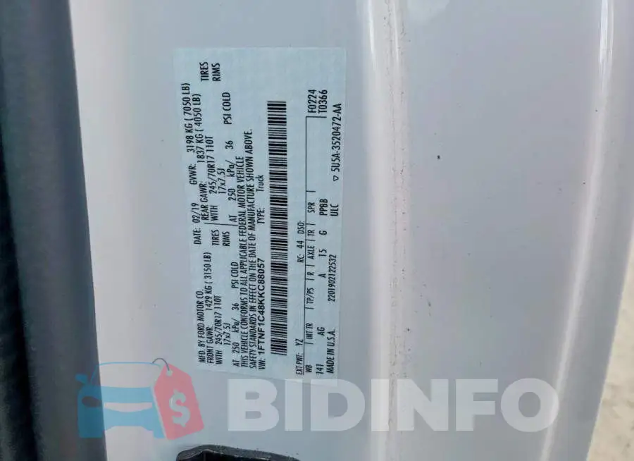 1FTNF1C48KKC88057 Photo# 12