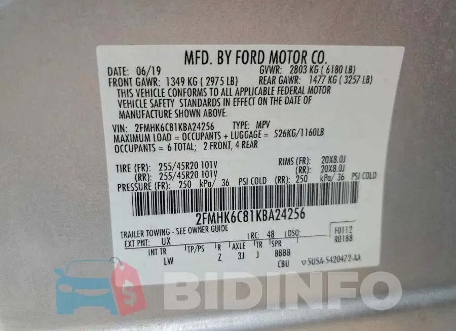 2FMHK6C81KBA24256 Photo# 13