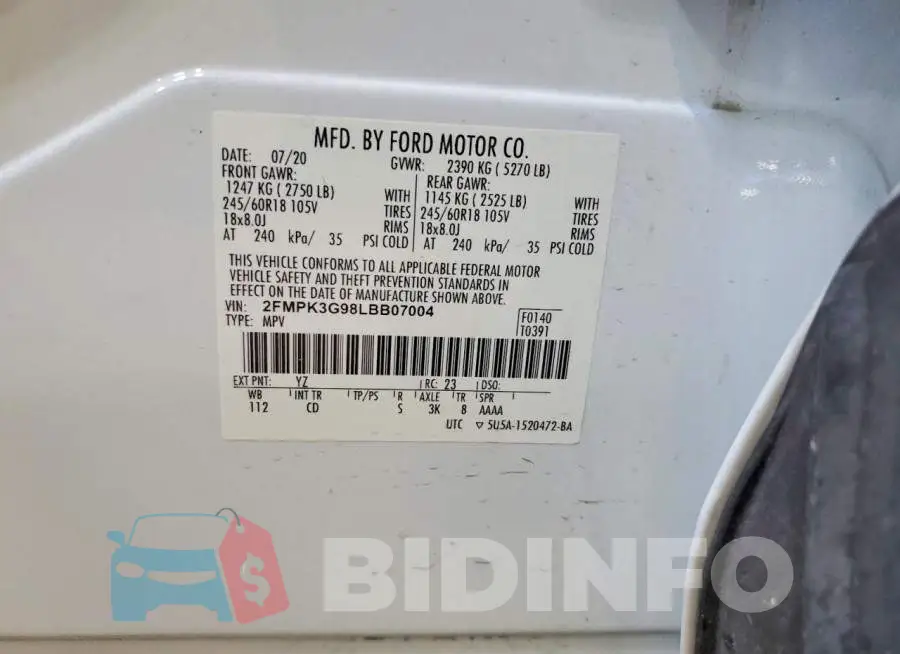 2FMPK3G98LBB07004 Photo# 13