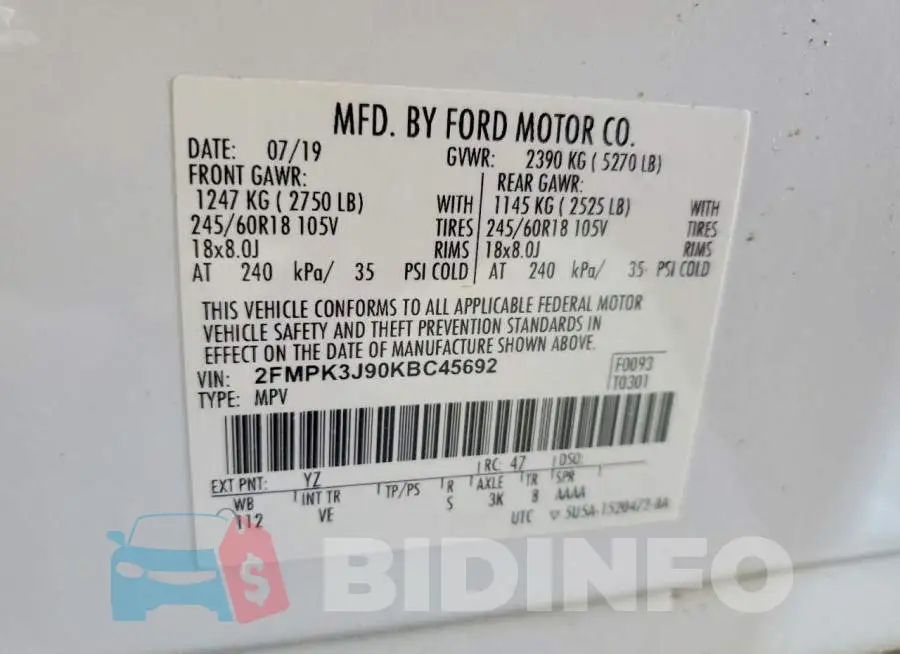 2FMPK3J90KBC45692 Photo# 13