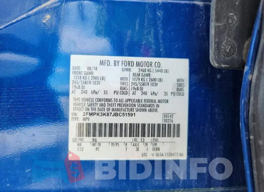 2FMPK3K87JBC51591 Photo# 12