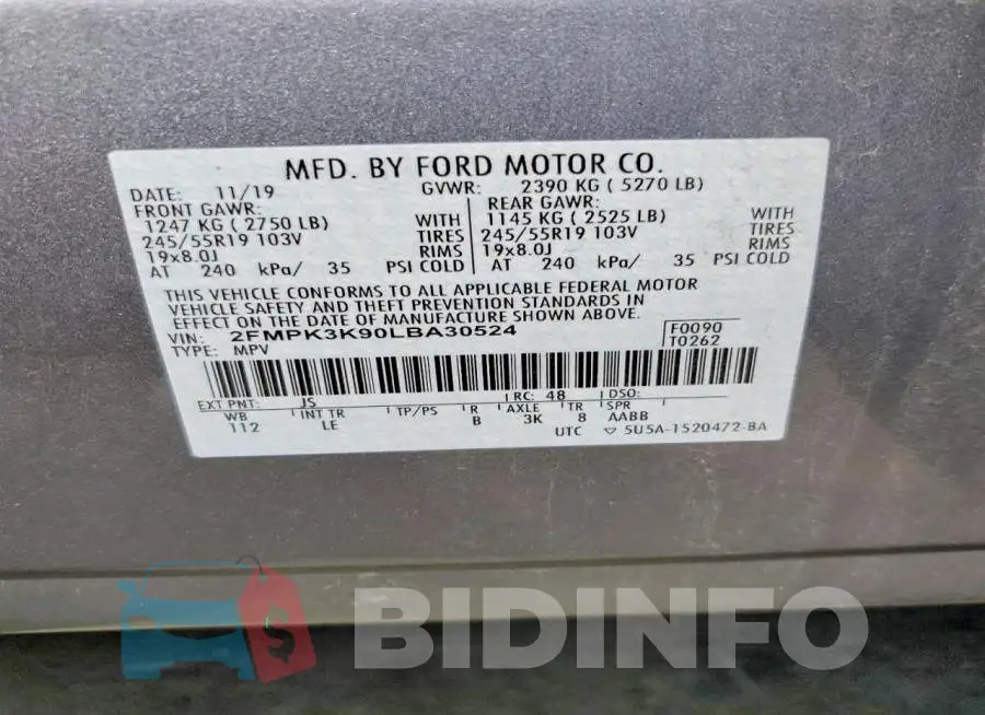 2FMPK3K90LBA30524 Photo# 13