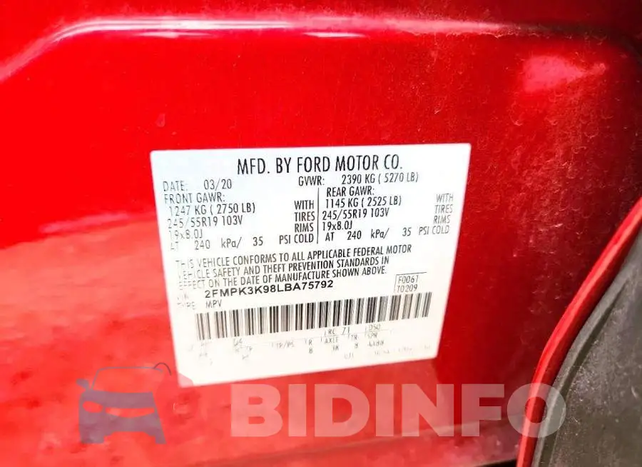 2FMPK3K98LBA75792 Photo# 13