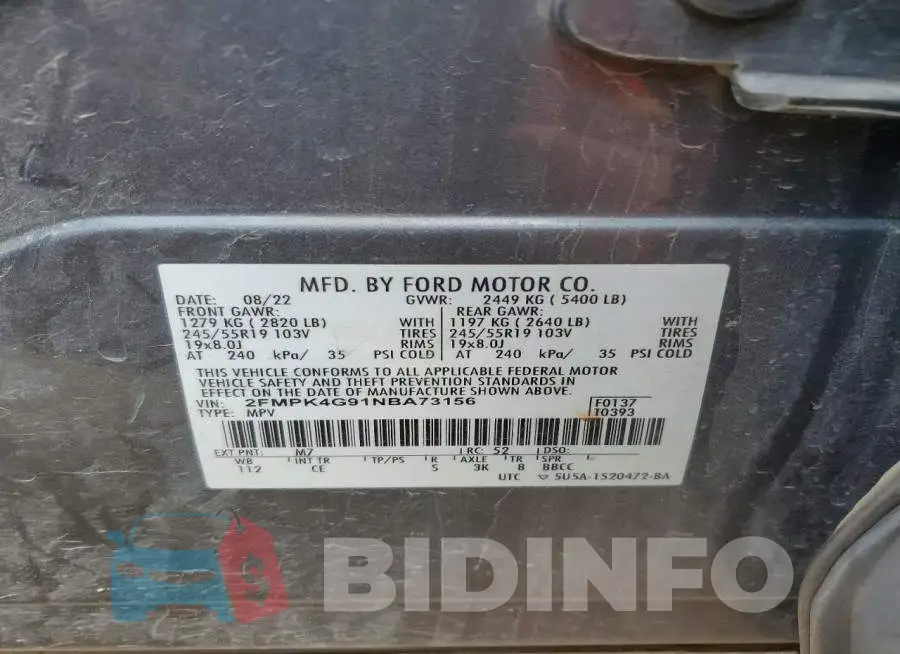 2FMPK4G91NBA73156 Photo# 13