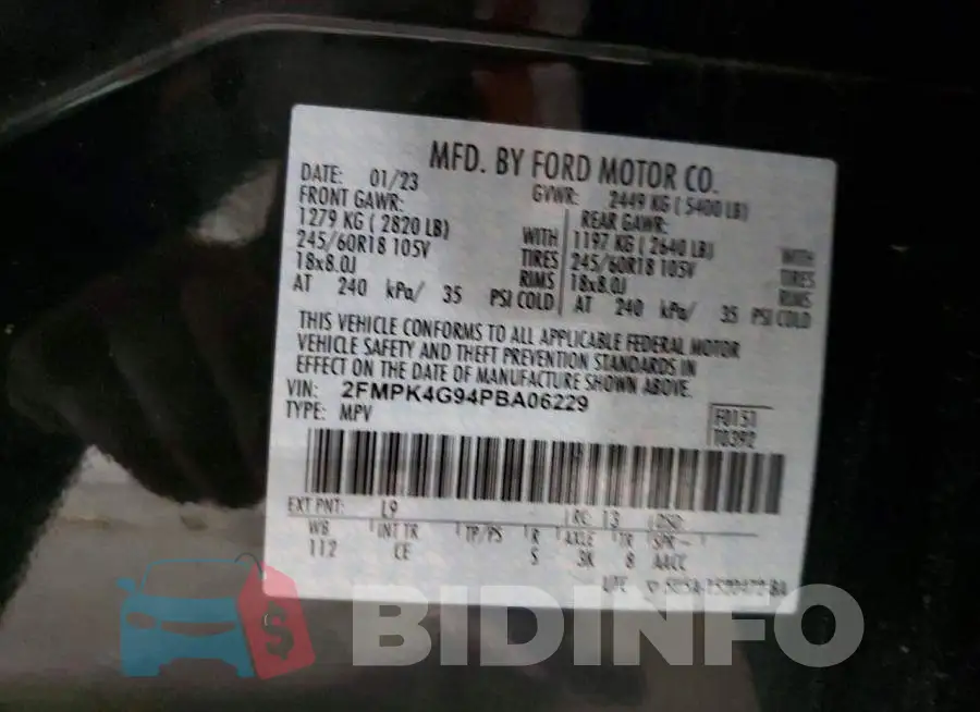 2FMPK4G94PBA06229 Photo# 14
