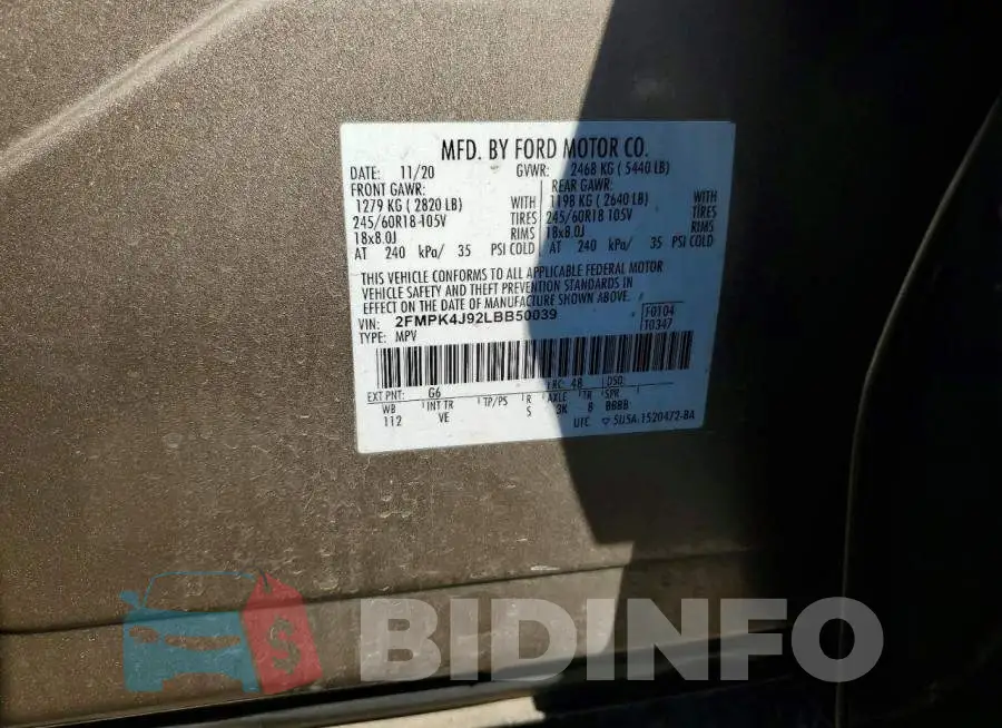 2FMPK4J92LBB50039 Photo# 13