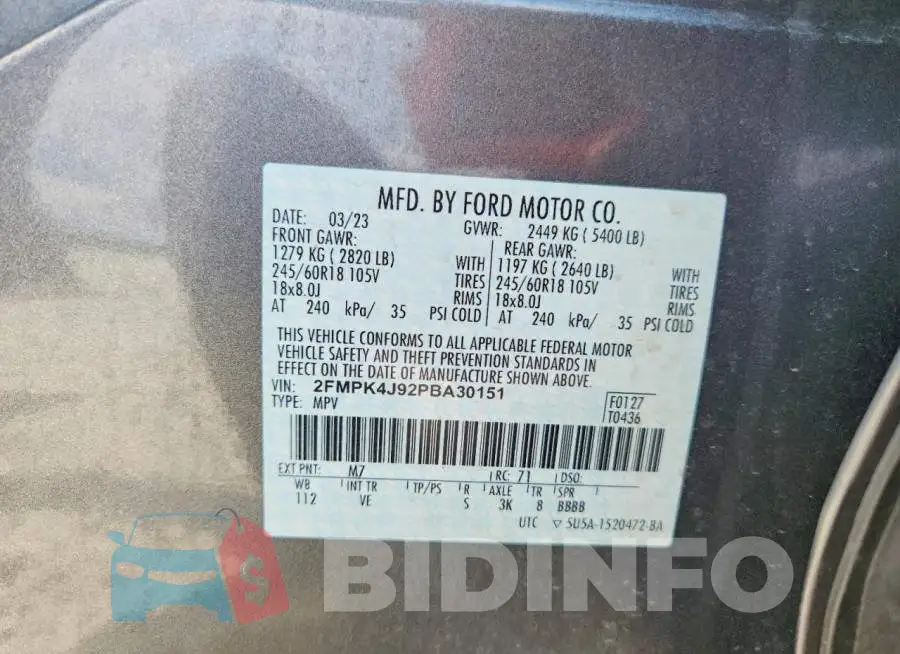 2FMPK4J92PBA30151 Photo# 13