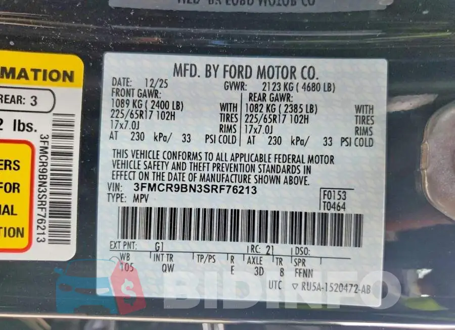 3FMCR9BN3SRF76213 Photo# 13