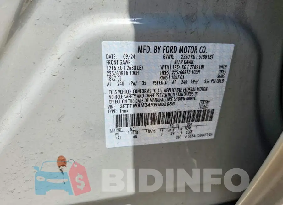 3FTTW8M34RRB82085 Photo# 12