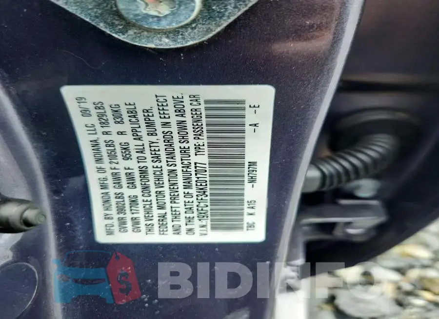 19XFC1F34KE017077 Photo# 12