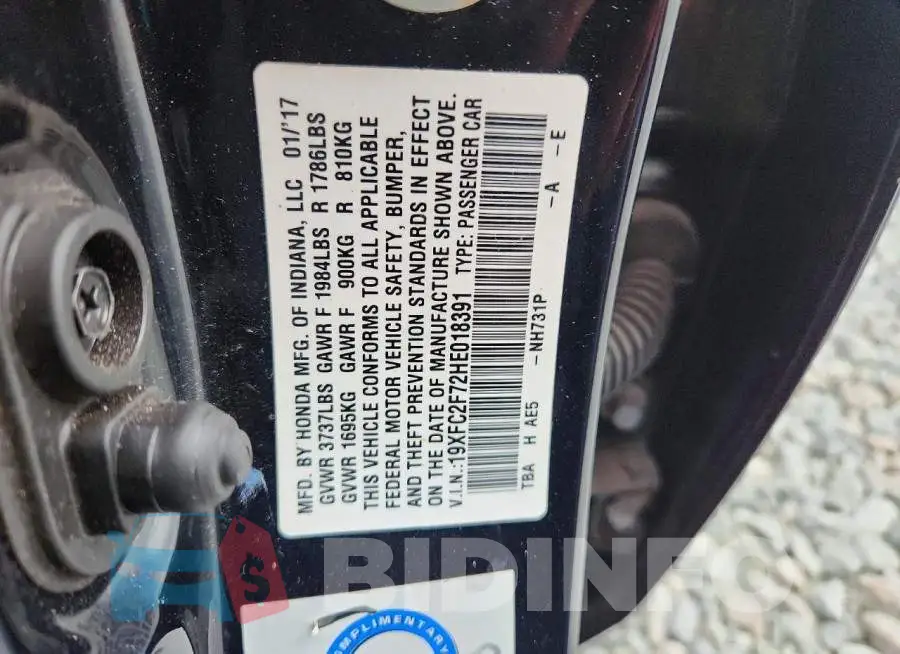 19XFC2F72HE018391 Photo# 13