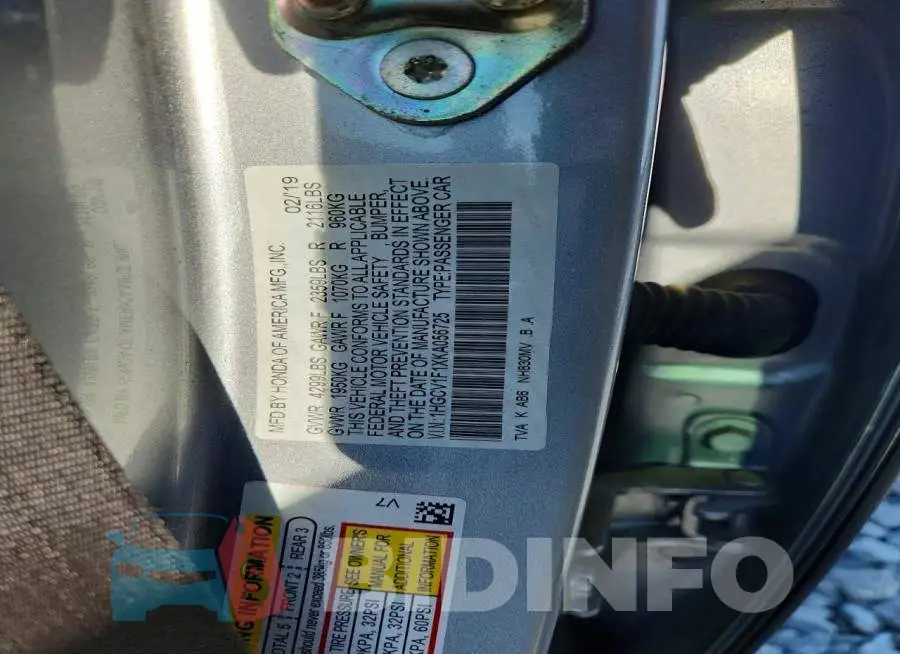 1HGCV1F1XKA056725 Photo# 12