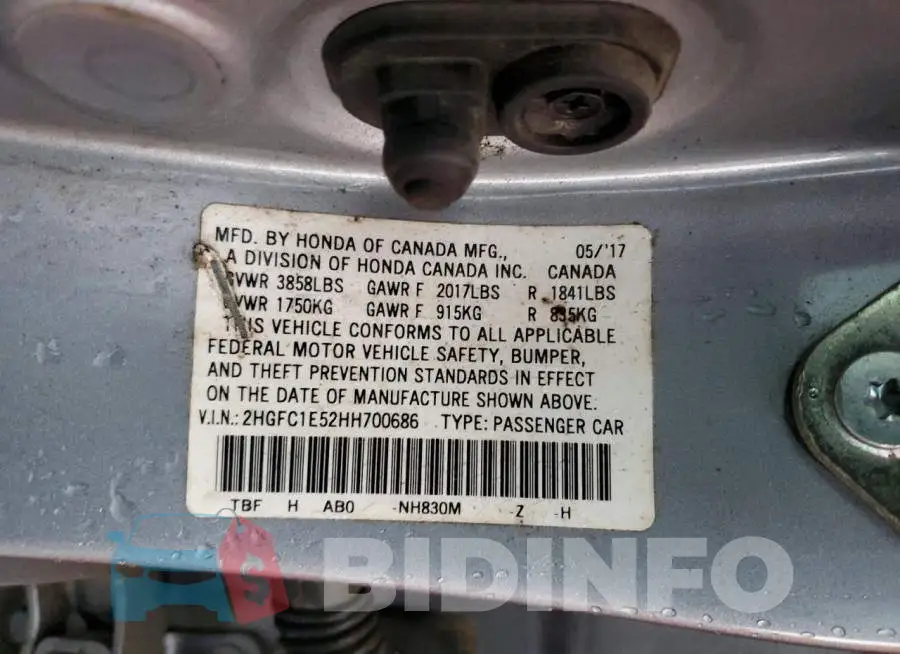 2HGFC1E52HH700686 Photo# 12