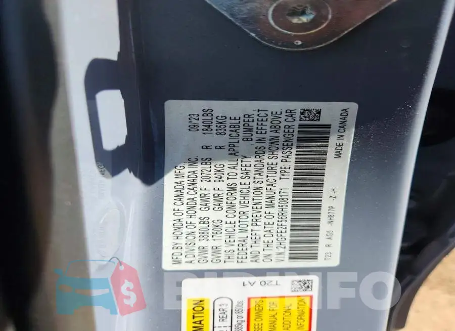 2HGFE2F56RH508171 Photo# 12