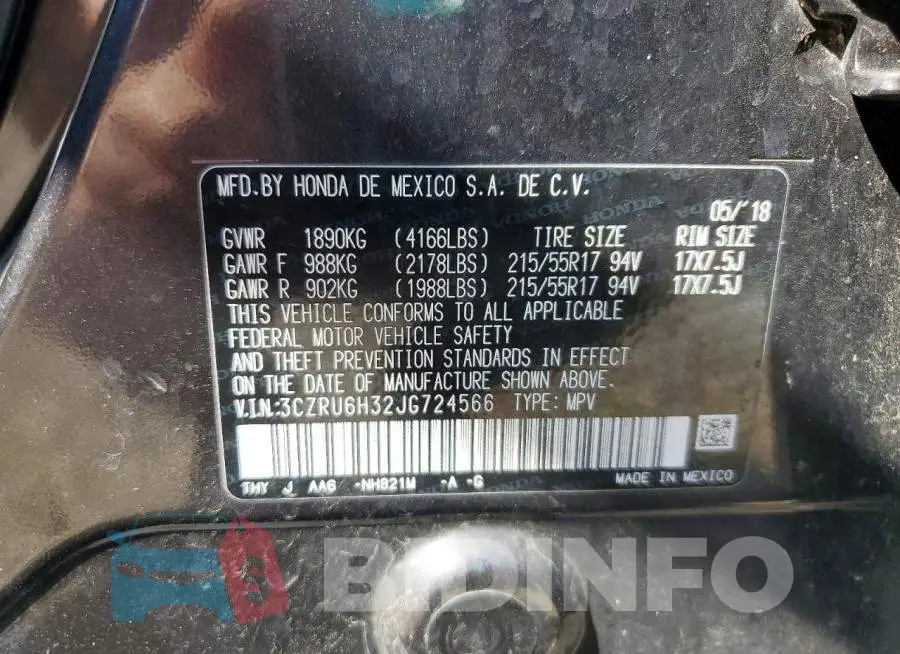 3CZRU6H32JG724566 Photo# 12