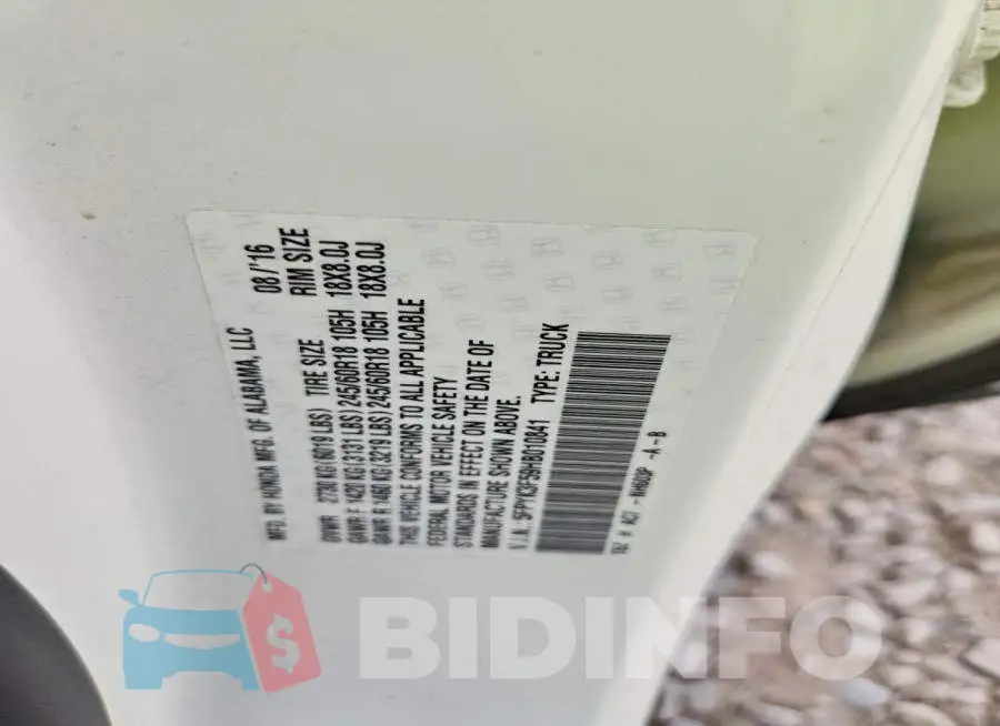 5FPYK3F59HB010841 Photo# 12