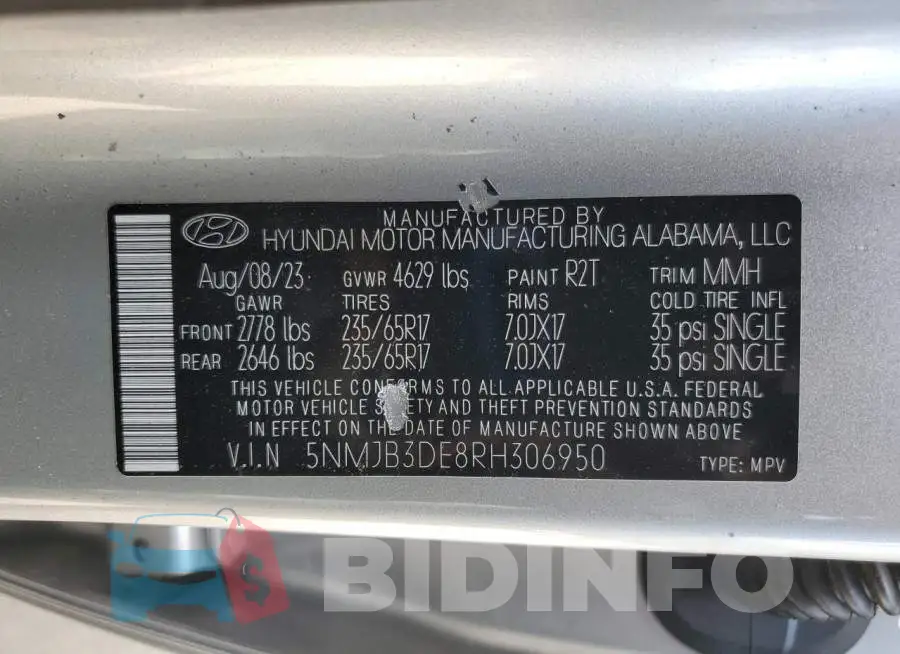 5NMJB3DE8RH306950 Photo# 13