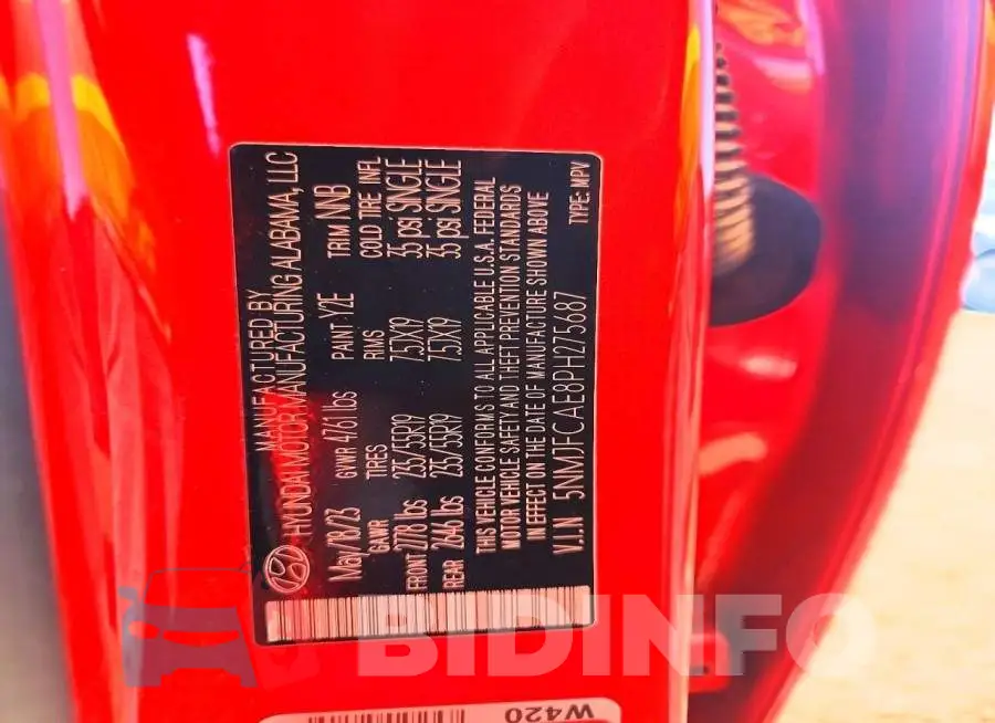 5NMJFCAE8PH275687 Photo# 12