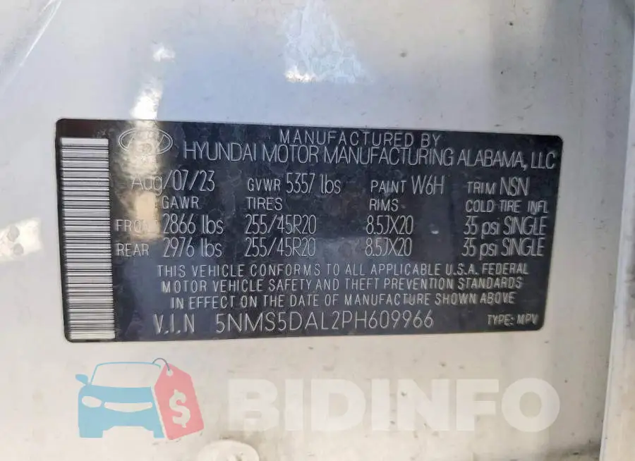5NMS5DAL2PH609966 Photo# 13