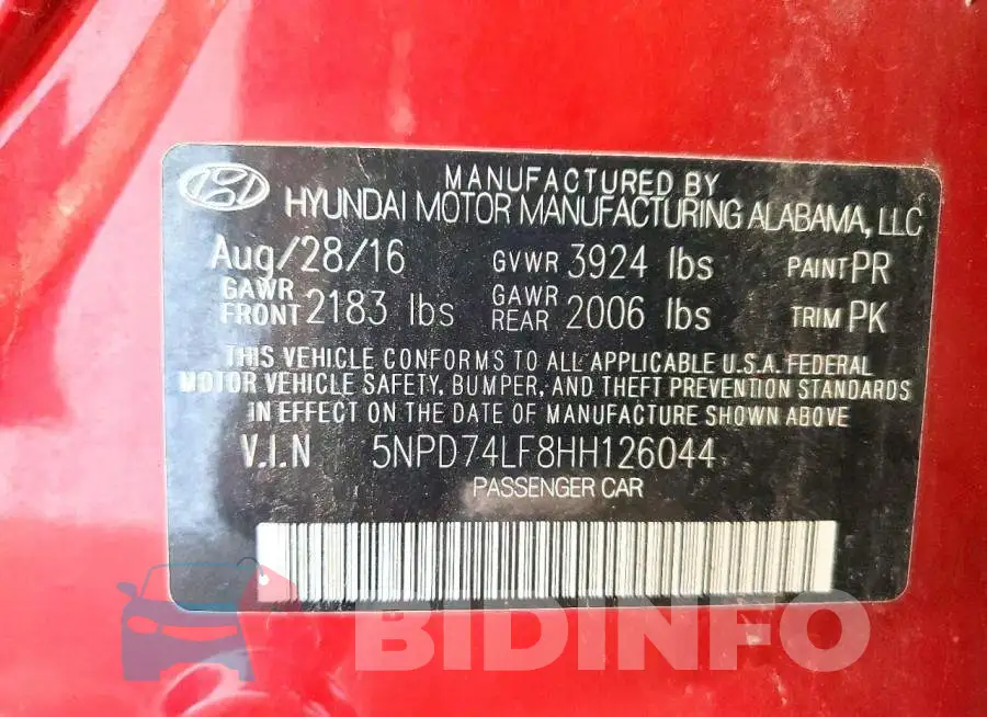 5NPD74LF8HH126044 Photo# 12
