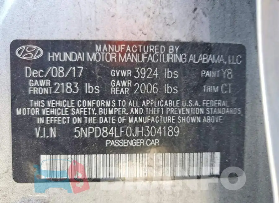 5NPD84LF0JH304189 Photo# 12