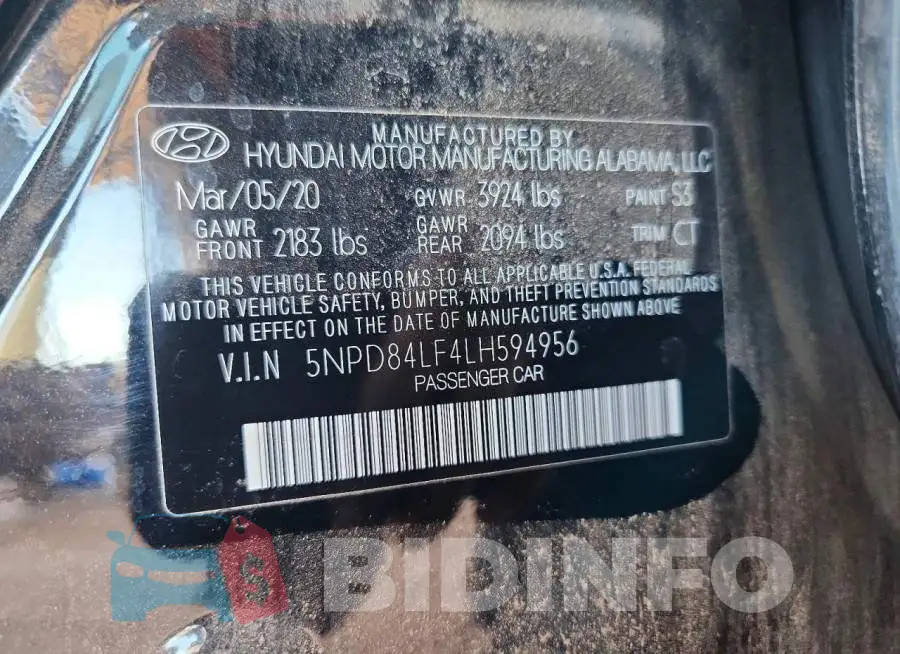 5NPD84LF4LH594956 Photo# 13