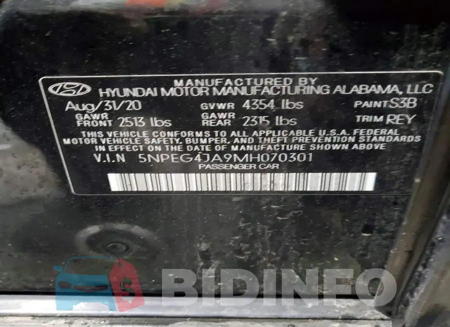 5NPEG4JA9MH070301 Photo# 13