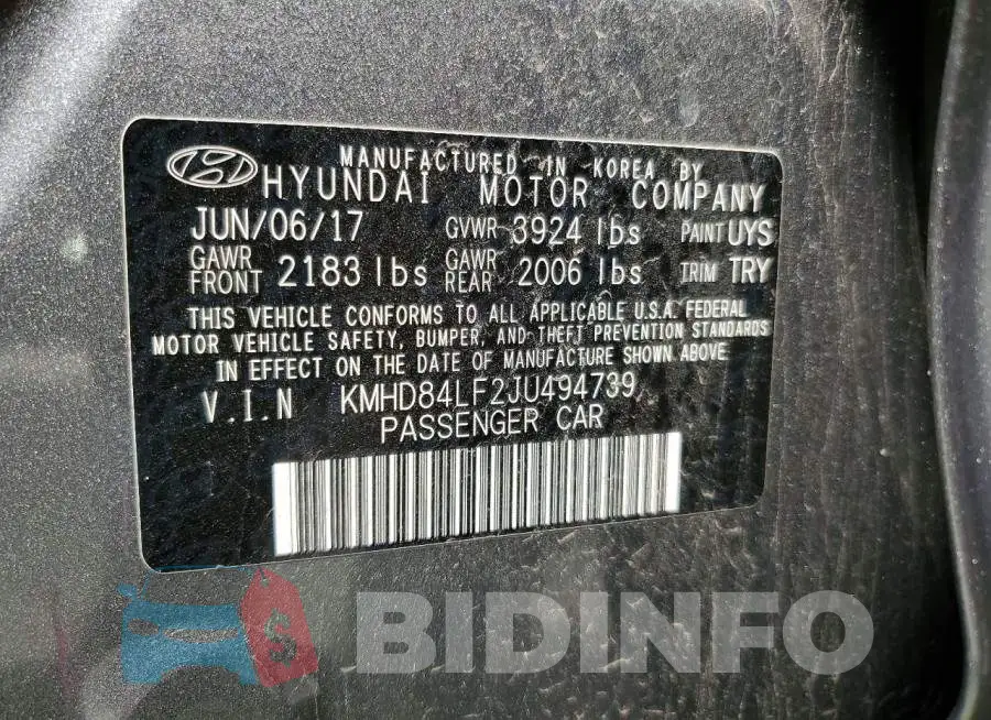 KMHD84LF2JU494739 Photo# 13