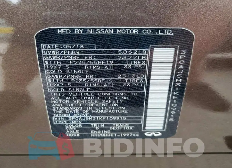 3PCAJ5M31KF109915 Photo# 13