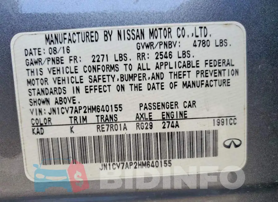 JN1CV7AP2HM640155 Photo# 12