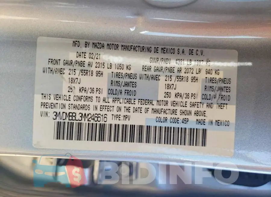 3MVDMBBL3MM246616 Photo# 13