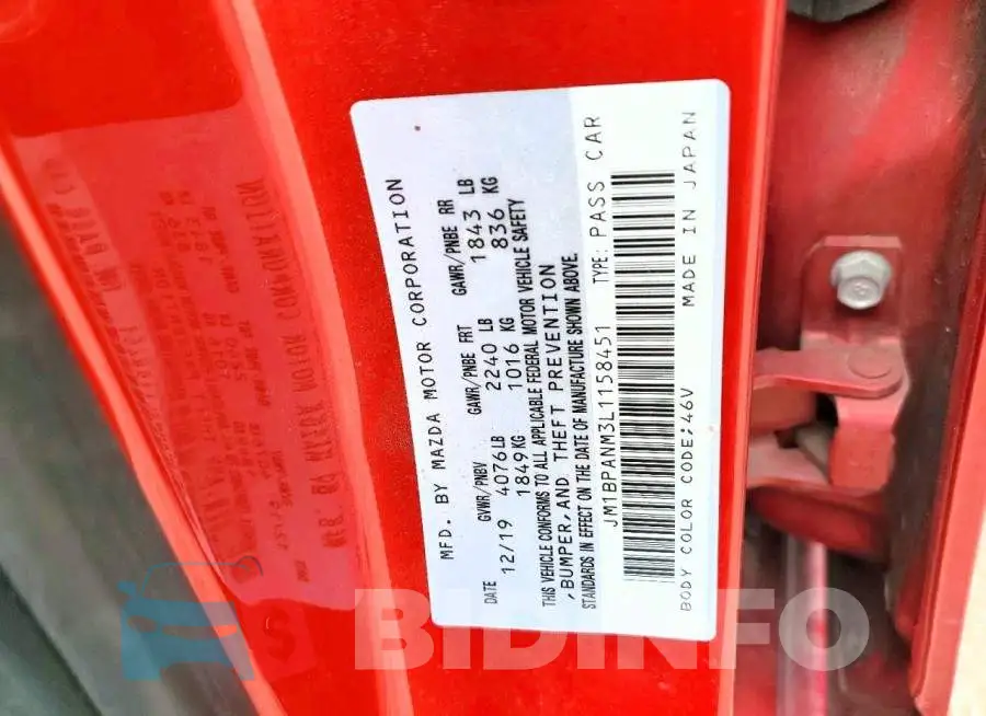 JM1BPANM3L1158451 Photo# 12