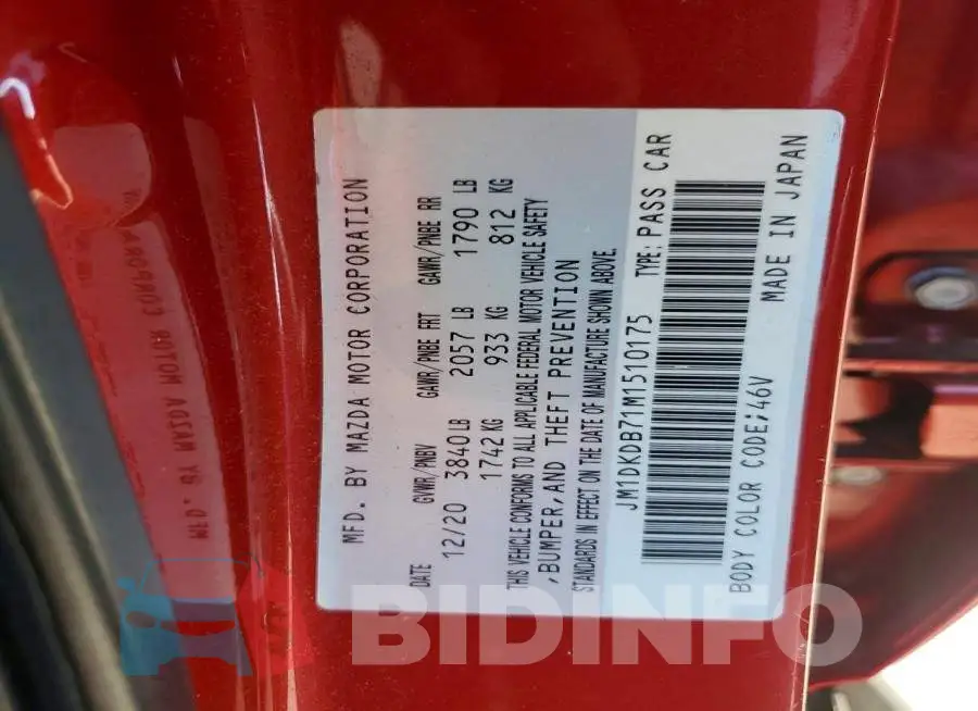 JM1DKDB71M1510175 Photo# 13