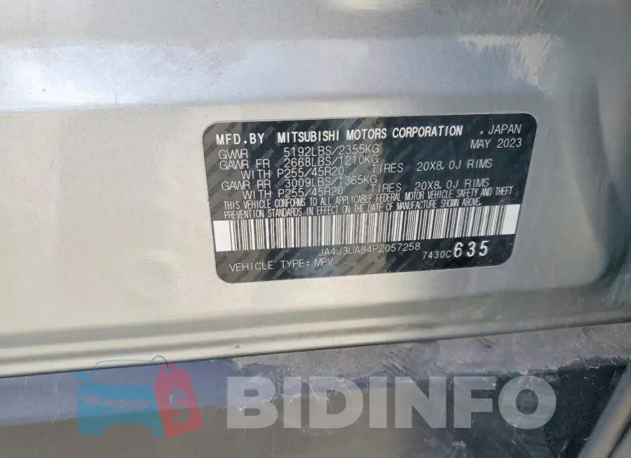 JA4J3UA84PZ057258 Photo# 12