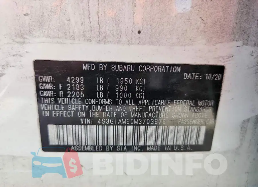 4S3GTAM60M3703676 Photo# 12