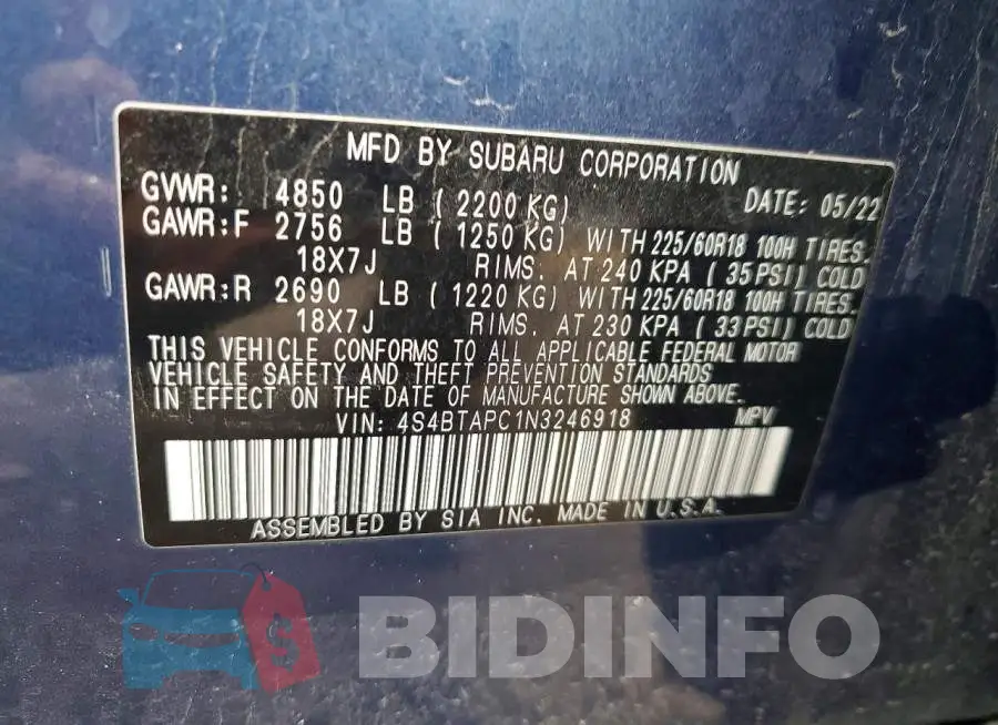 4S4BTAPC1N3246918 Photo# 12