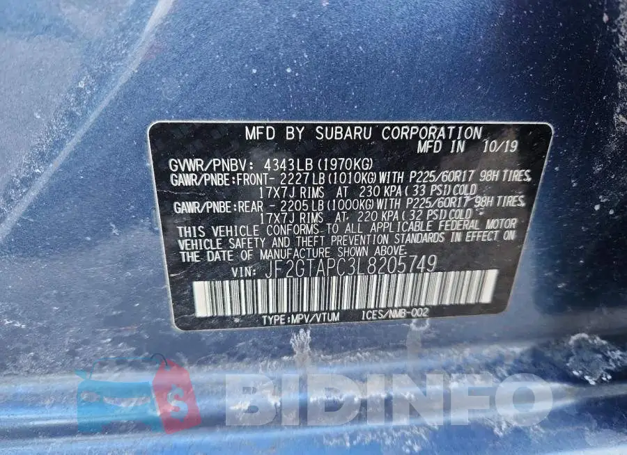 JF2GTAPC3L8205749 Photo# 13