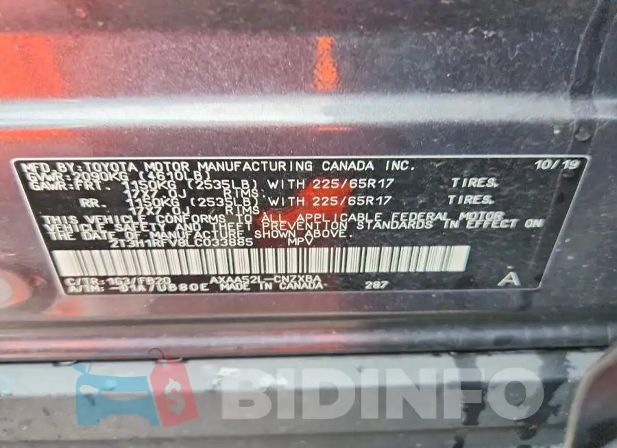 2T3H1RFV8LC033885 Photo# 13