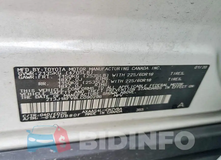2T3J1RFV8LC090296 Photo# 13