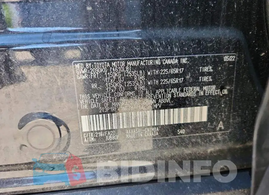2T3P1RFV1NC287713 Photo# 13