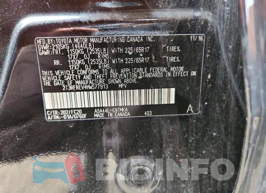2T3RFREV4HW577913 Photo# 13