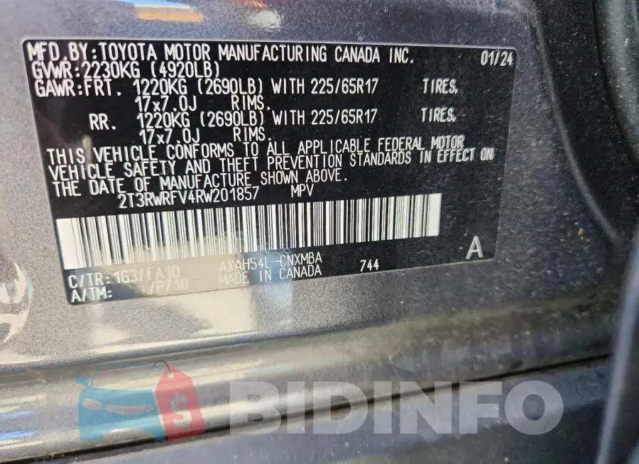 2T3RWRFV4RW201857 Photo# 14