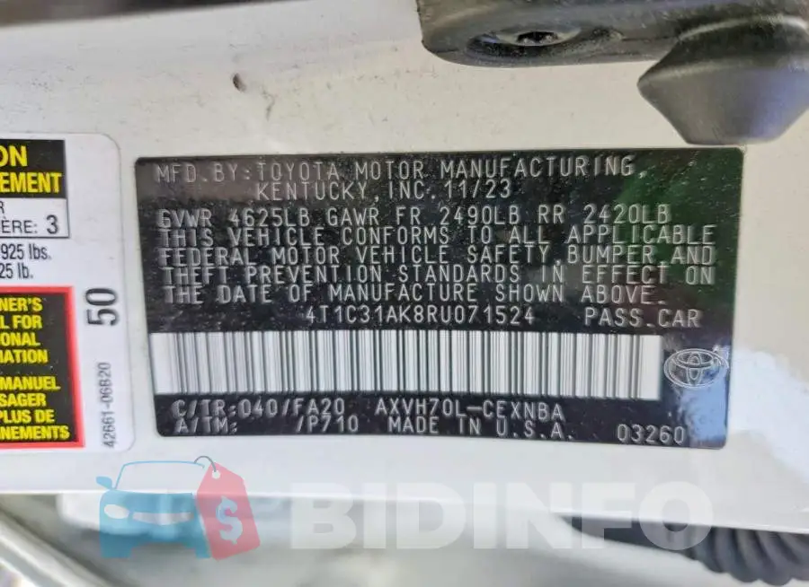 4T1C31AK8RU071524 Photo# 13
