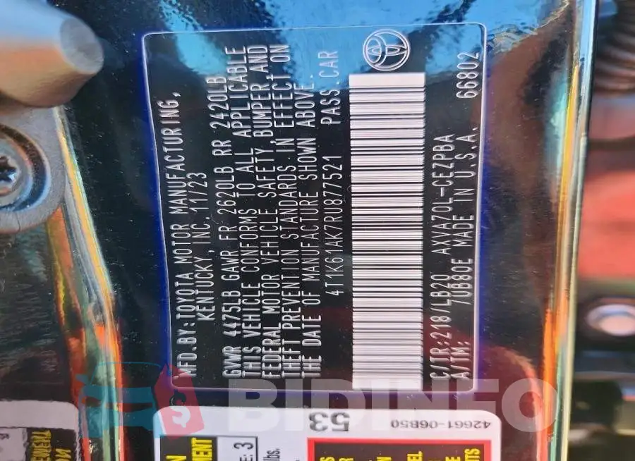 4T1K61AK7RU877521 Photo# 13