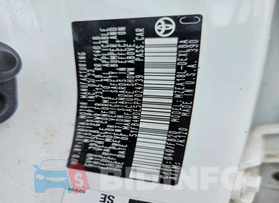 5YFB4MDE5PP024739 Photo# 13