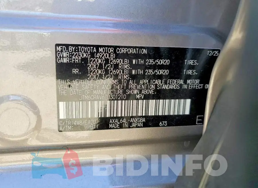 JTM6CRAV6TD301210 Photo# 14