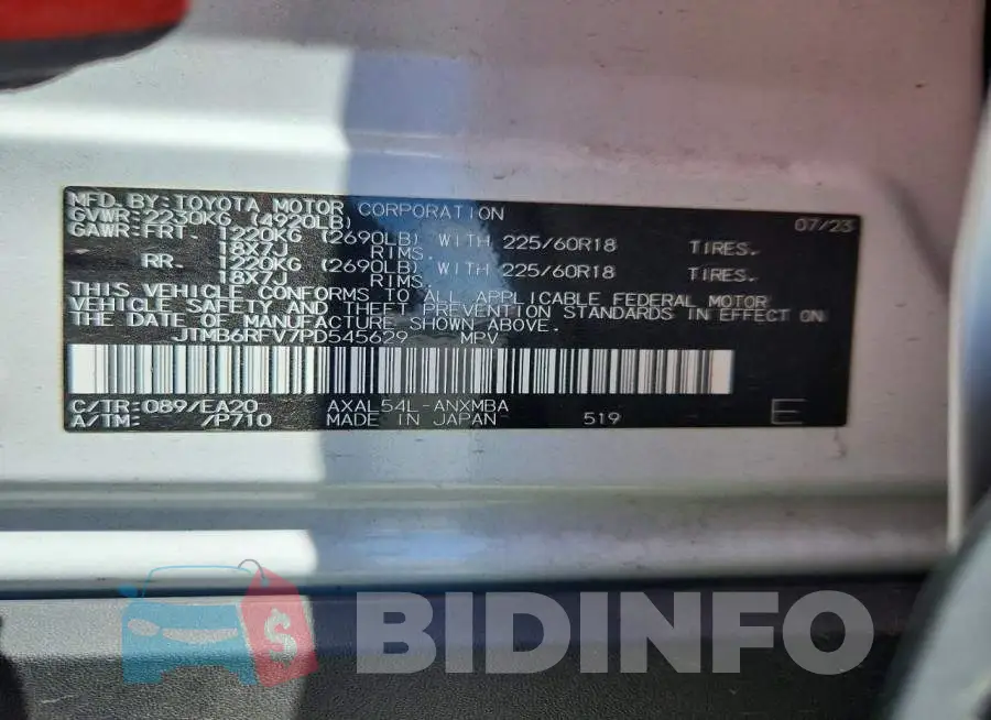 JTMB6RFV7PD545629 Photo# 13
