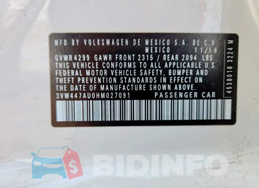 3VW447AU0HM027091 Photo# 12